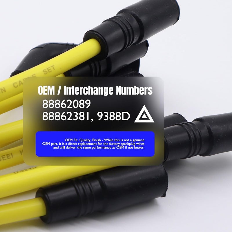 OXCANO 9718Q Ignition Spark Plug Wires Set of 9 Compatible with Cadillac Escalade, Chevrolet C1500 Pickup, C1500 Suburban, GMC C1500 C2500 Pickup, C1500 Suburban, C2500 Suburban, C3500 Pickup, Isuzu - Image 2